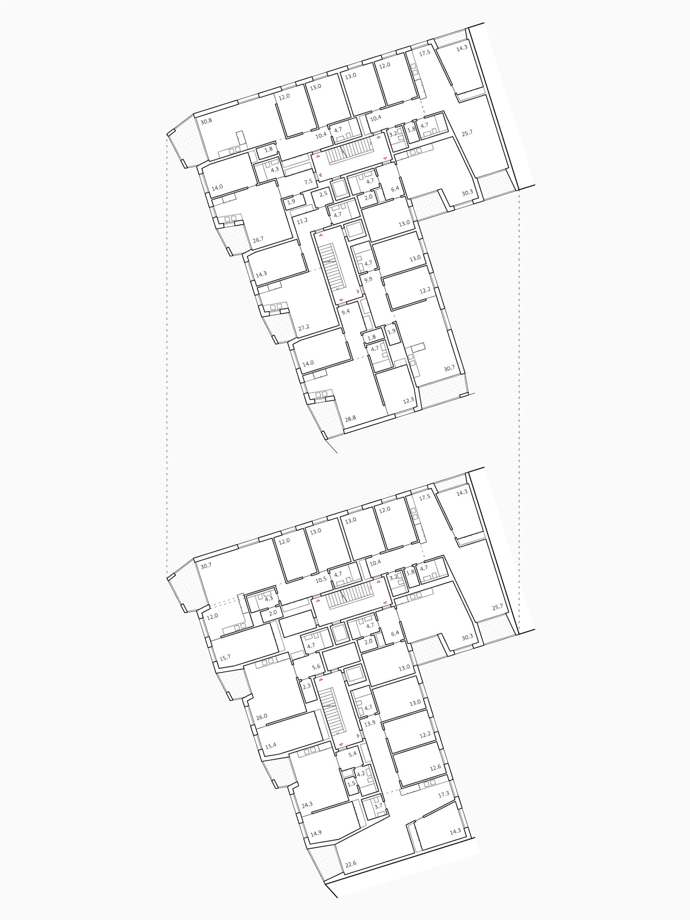 Wohnungsbau – Sammlung von Typologien & Wohnbaugrundrissen
