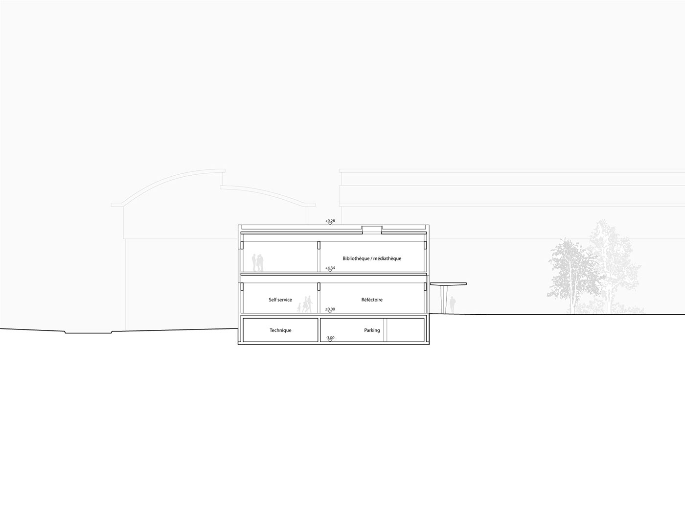 Crassier – Restaurant et bibliothèque/médiathèque scolair